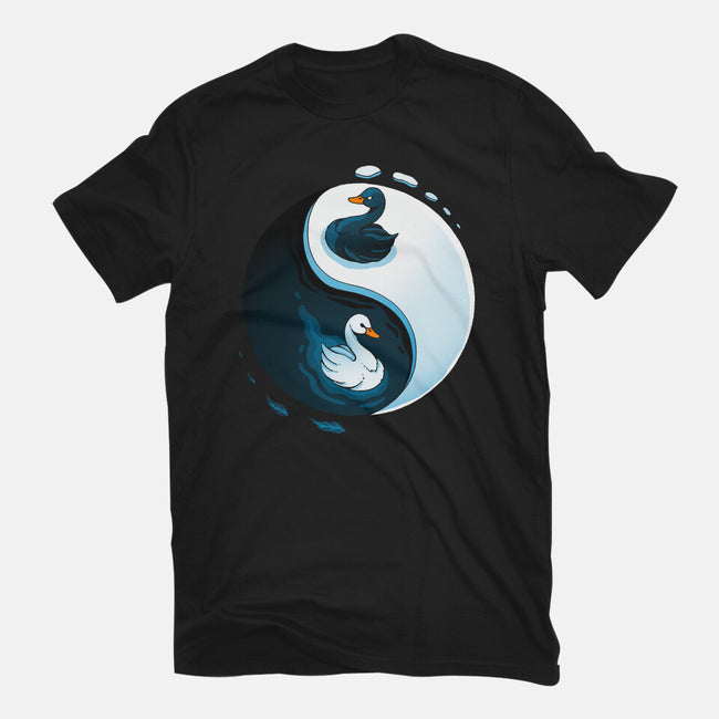Swan White And Black-Womens-Fitted-Tee-Vallina84
