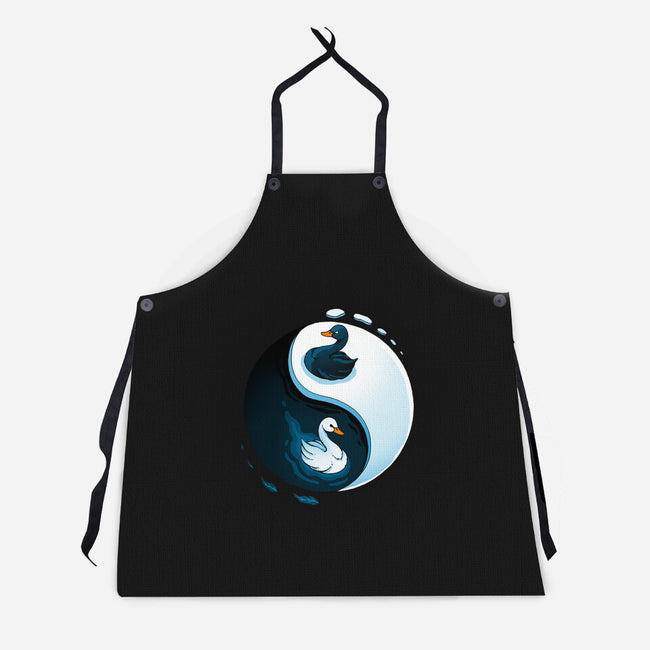 Swan White And Black-Unisex-Kitchen-Apron-Vallina84