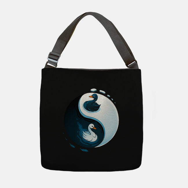 Swan White And Black-None-Adjustable Tote-Bag-Vallina84