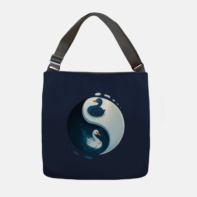 Swan White And Black-None-Adjustable Tote-Bag-Vallina84