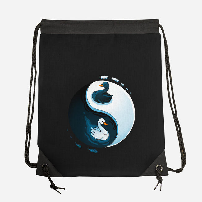 Swan White And Black-None-Drawstring-Bag-Vallina84