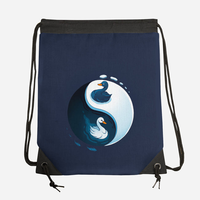 Swan White And Black-None-Drawstring-Bag-Vallina84