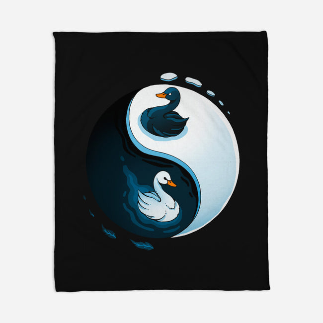 Swan White And Black-None-Fleece-Blanket-Vallina84