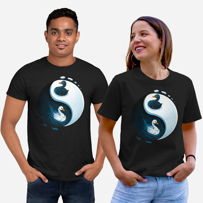 Swan White And Black-Unisex-Basic-Tee-Vallina84