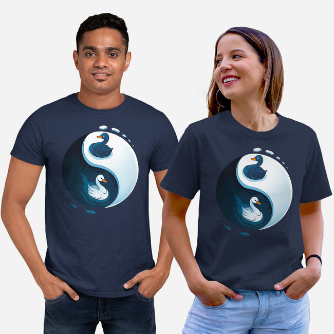 Swan White And Black-Unisex-Basic-Tee-Vallina84