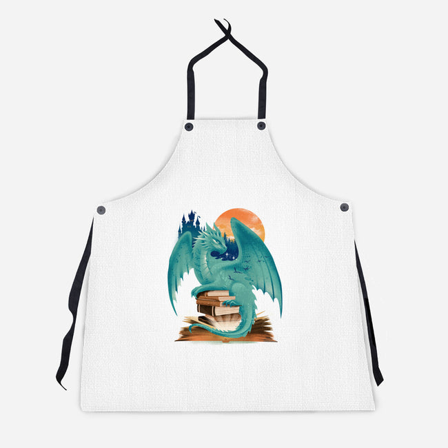 Book Of Dragon And Fantasy-Unisex-Kitchen-Apron-dandingeroz