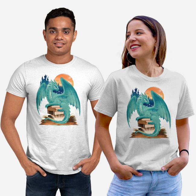 Book Of Dragon And Fantasy-Unisex-Basic-Tee-dandingeroz