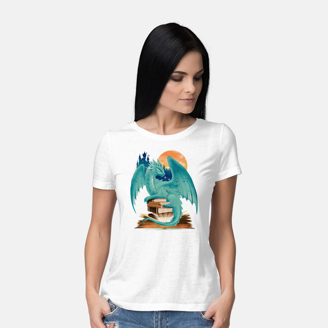 Book Of Dragon And Fantasy-Womens-Basic-Tee-dandingeroz