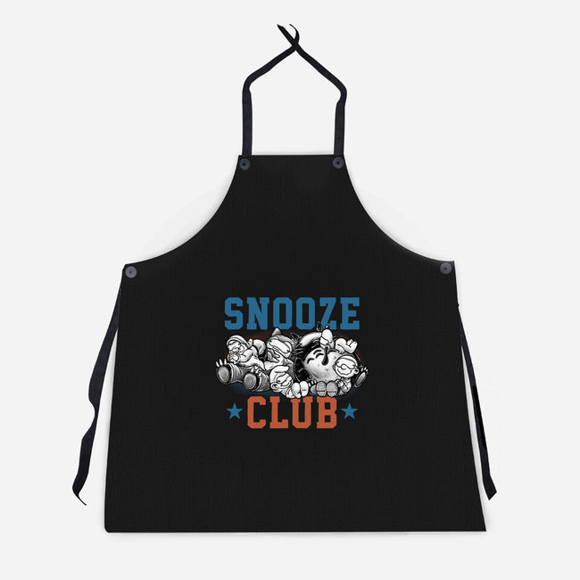 Snooze Club-Unisex-Kitchen-Apron-glitchygorilla