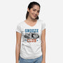 Snooze Club-Womens-V-Neck-Tee-glitchygorilla