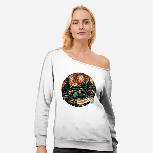 Welcome To Hobbiton-Womens-Off Shoulder-Sweatshirt-glitchygorilla