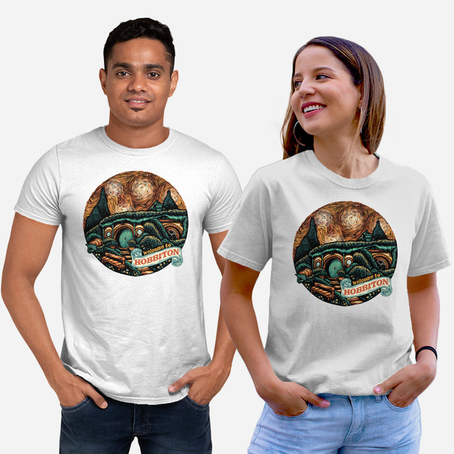 Welcome To Hobbiton-Unisex-Basic-Tee-glitchygorilla