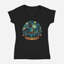 Home Of Witches And Wizards-Womens-V-Neck-Tee-glitchygorilla