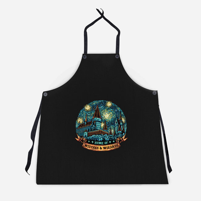 Home Of Witches And Wizards-Unisex-Kitchen-Apron-glitchygorilla