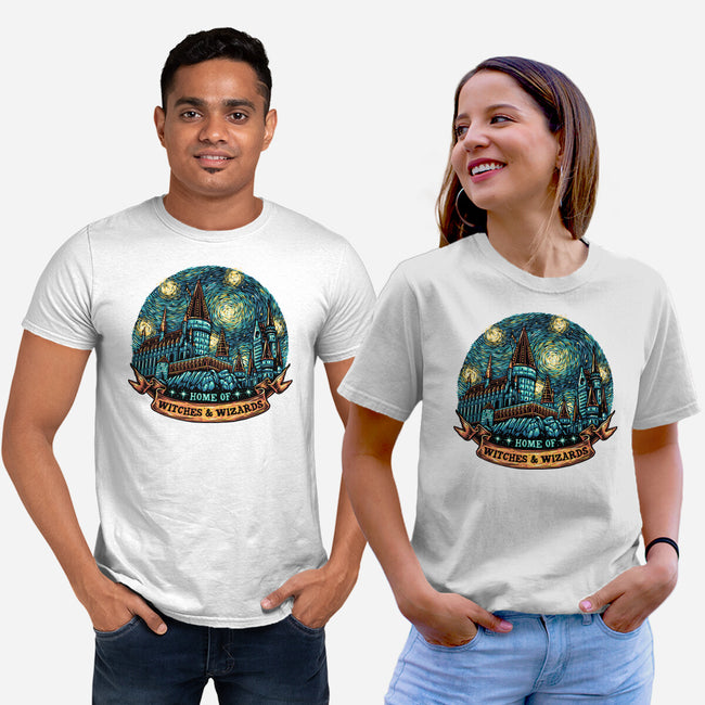 Home Of Witches And Wizards-Unisex-Basic-Tee-glitchygorilla