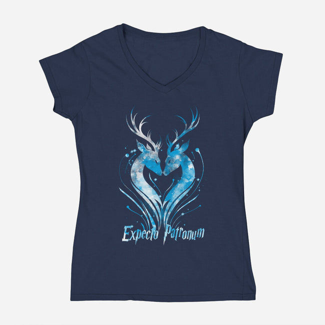 Expecto Patronum-Womens-V-Neck-Tee-kharmazero