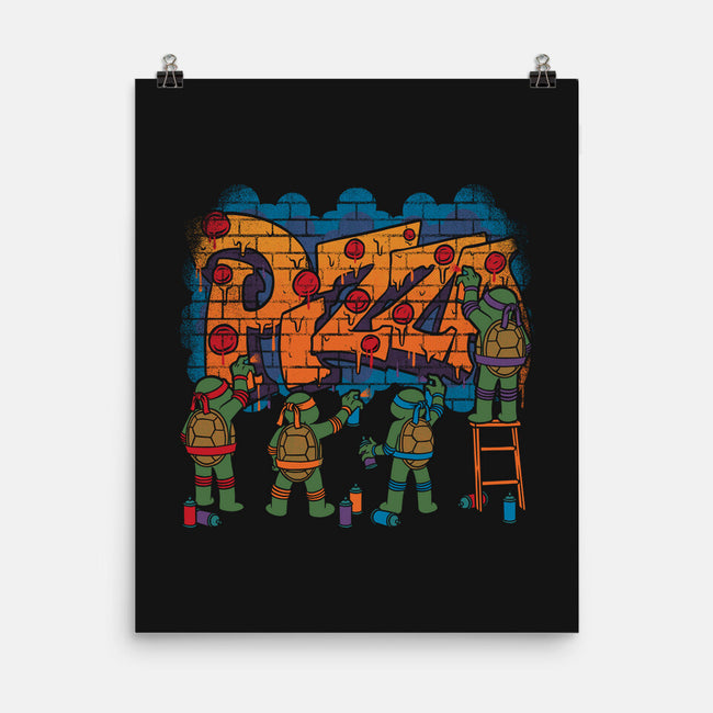 Pizza Turtle Graffiti-None-Matte-Poster-Studio Mootant