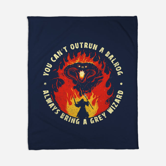 You Can't Outrun A Balrog-None-Fleece-Blanket-sebasebi