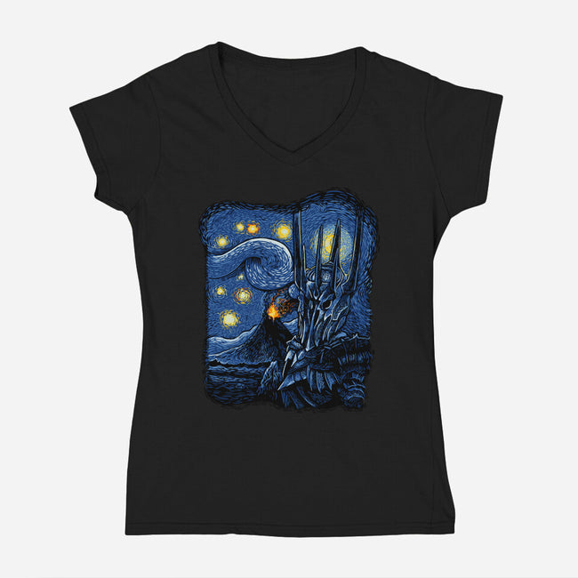 Lord Van Gogh-Womens-V-Neck-Tee-daobiwan