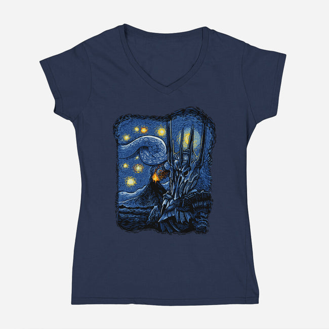 Lord Van Gogh-Womens-V-Neck-Tee-daobiwan