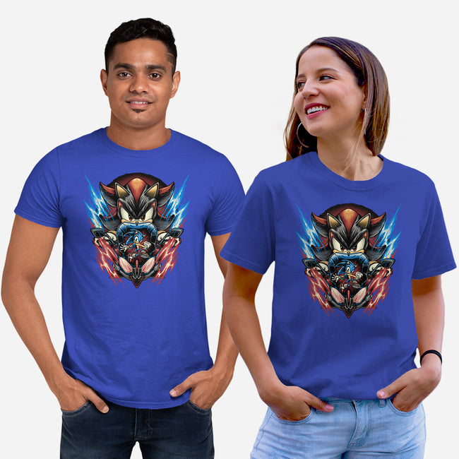 Shadow Of Speed-Unisex-Basic-Tee-glitchygorilla