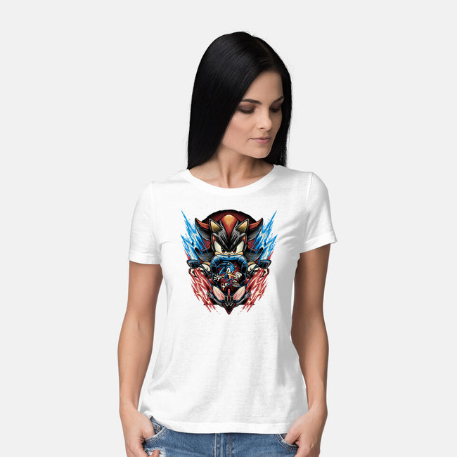 Shadow Of Speed-Womens-Basic-Tee-glitchygorilla