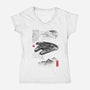 Escape From Cloud City-Womens-V-Neck-Tee-DrMonekers