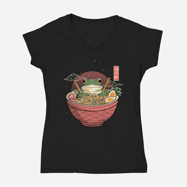 Toad Ramen Bath-Womens-V-Neck-Tee-constantine2454