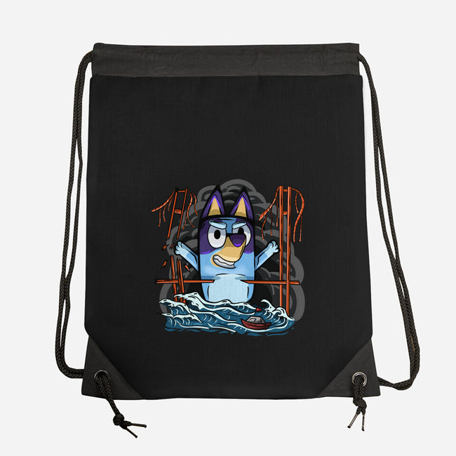 Kaiju Bluey-None-Drawstring-Bag-nickzzarto