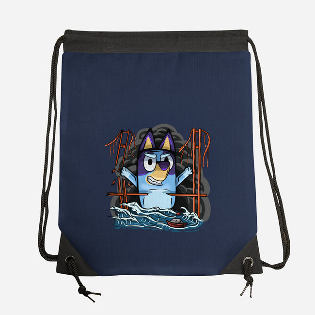 Kaiju Bluey-None-Drawstring-Bag-nickzzarto
