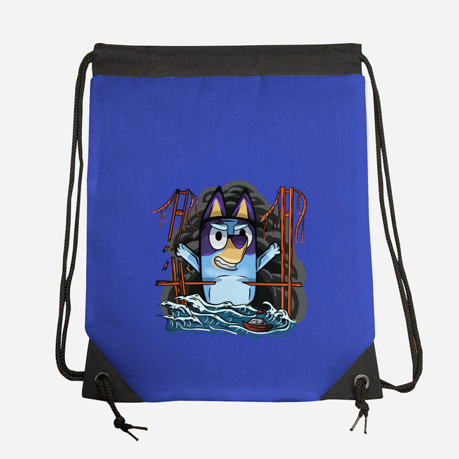 Kaiju Bluey-None-Drawstring-Bag-nickzzarto