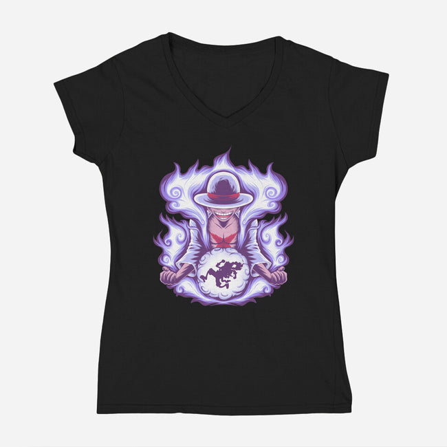 Gear 5 Pirate King-Womens-V-Neck-Tee-rmatix