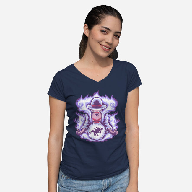 Gear 5 Pirate King-Womens-V-Neck-Tee-rmatix