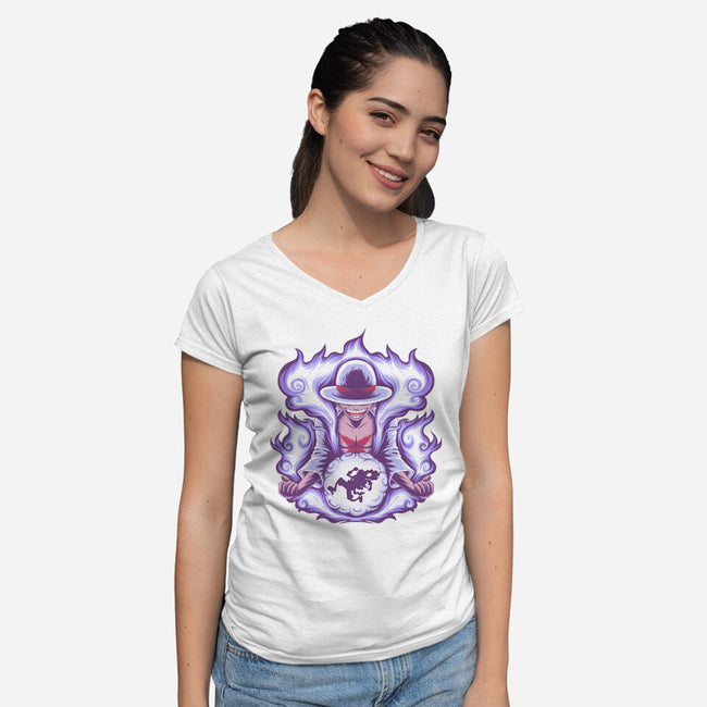 Gear 5 Pirate King-Womens-V-Neck-Tee-rmatix