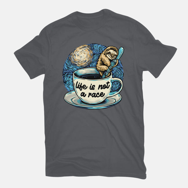 Life Is Not A Race-Mens-Heavyweight-Tee-glitchygorilla