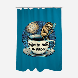 Life Is Not A Race-None-Polyester-Shower Curtain-glitchygorilla