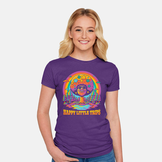 Tree Painter Trip Vibe-Womens-Fitted-Tee-Studio Mootant