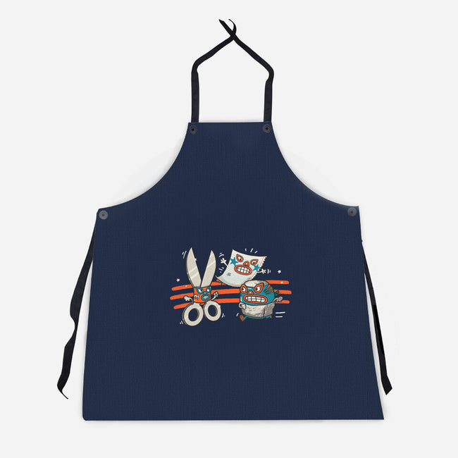 Rock Paper Scissor Hold-Unisex-Kitchen-Apron-Wenceslao A Romero