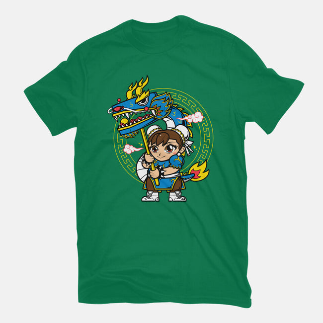 The Blue Dragon Dancer-Womens-Fitted-Tee-krisren28