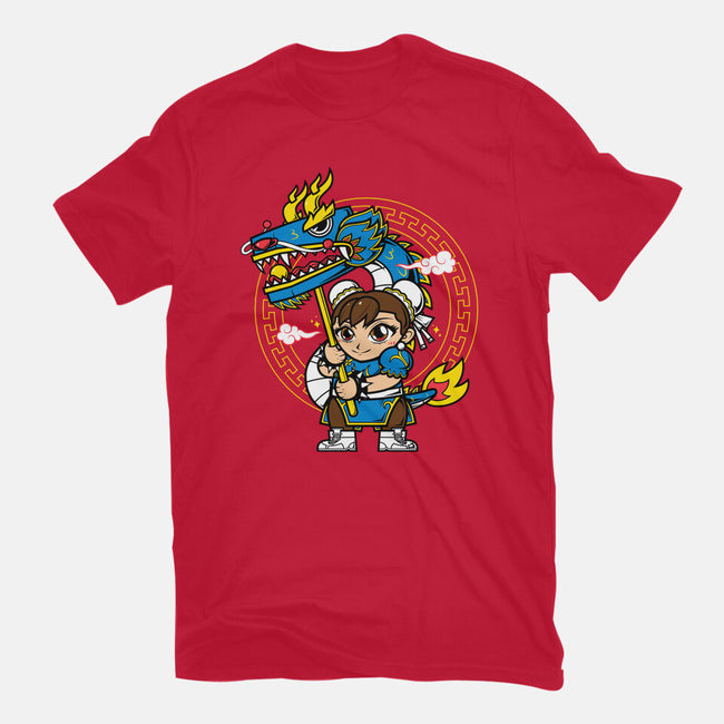 The Blue Dragon Dancer-Womens-Fitted-Tee-krisren28