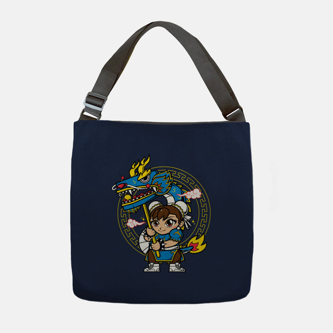 The Blue Dragon Dancer-None-Adjustable Tote-Bag-krisren28