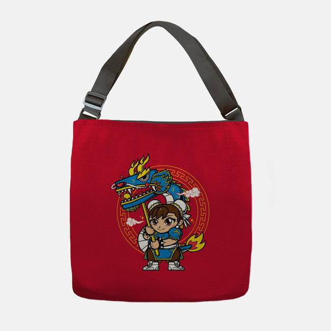 The Blue Dragon Dancer-None-Adjustable Tote-Bag-krisren28