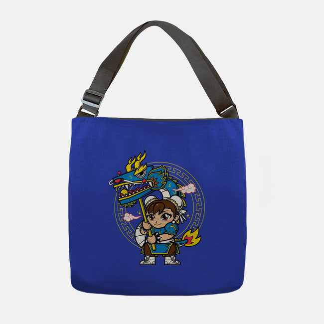 The Blue Dragon Dancer-None-Adjustable Tote-Bag-krisren28
