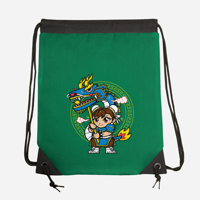 The Blue Dragon Dancer-None-Drawstring-Bag-krisren28