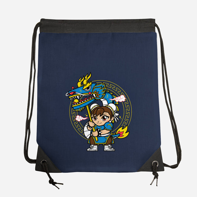 The Blue Dragon Dancer-None-Drawstring-Bag-krisren28