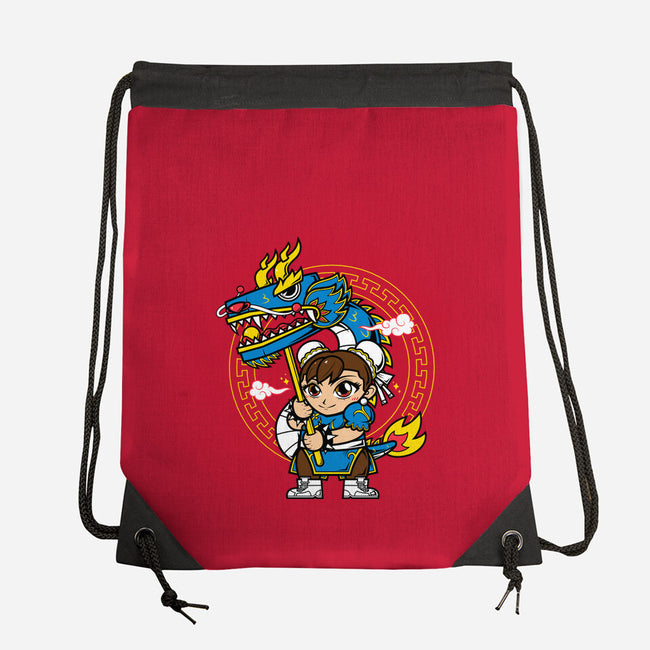 The Blue Dragon Dancer-None-Drawstring-Bag-krisren28