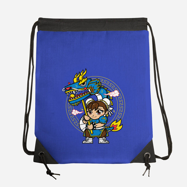 The Blue Dragon Dancer-None-Drawstring-Bag-krisren28