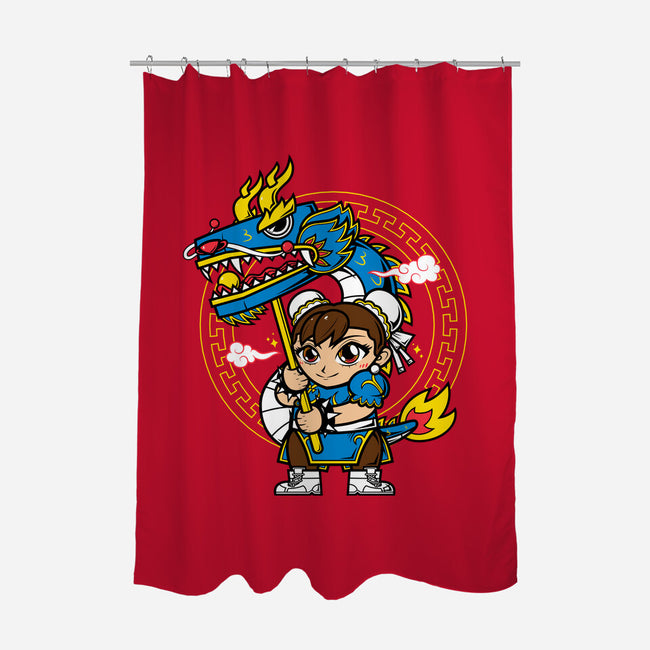 The Blue Dragon Dancer-None-Polyester-Shower Curtain-krisren28