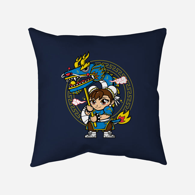 The Blue Dragon Dancer-None-Removable Cover w Insert-Throw Pillow-krisren28