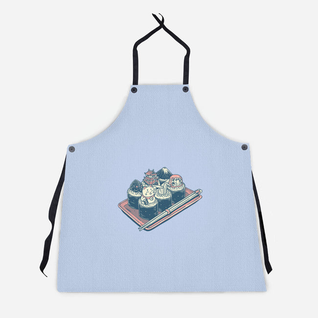 Sushi Family-Unisex-Kitchen-Apron-glitchygorilla